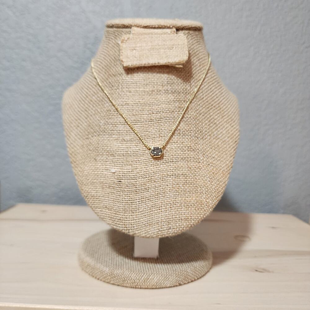Kendra Scott Style Gold Drusy Hexagon Pendant Necklace NWOT